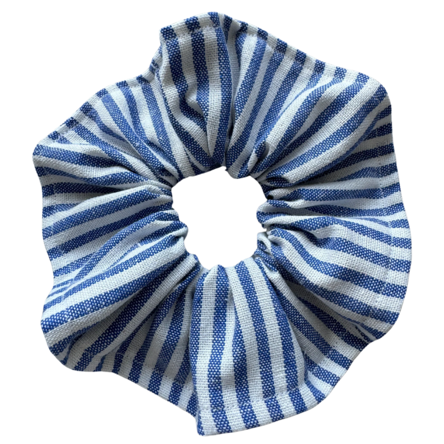 Blue and white Scrunchie L, striped
