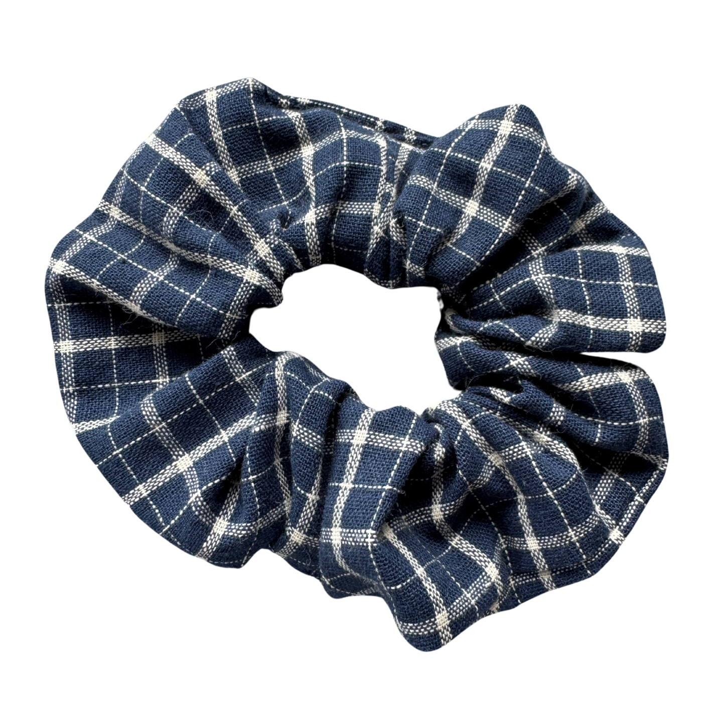 Blue and beige scrunchie M, Checked