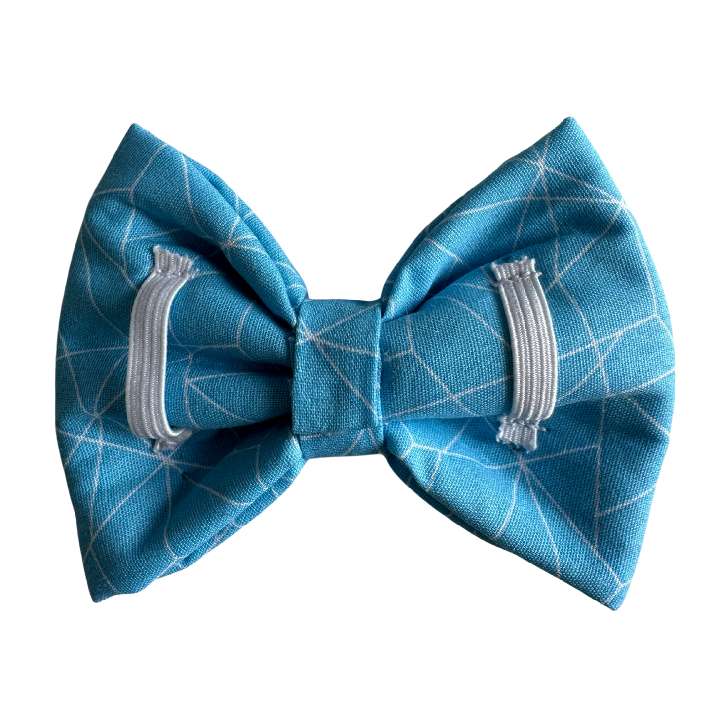 Turquoise and white bow, Geometric