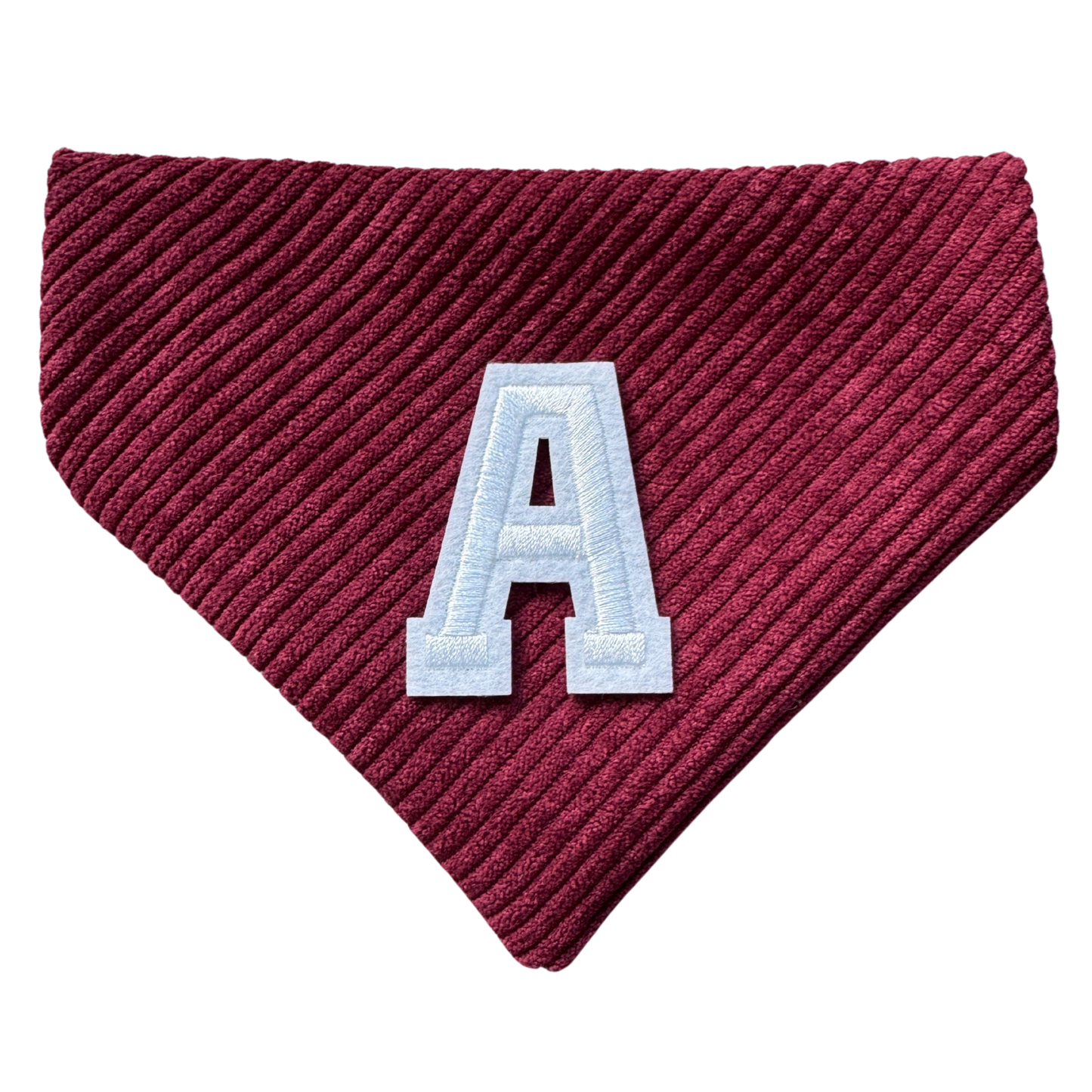 Burgundy corduroy bandana, Personalised