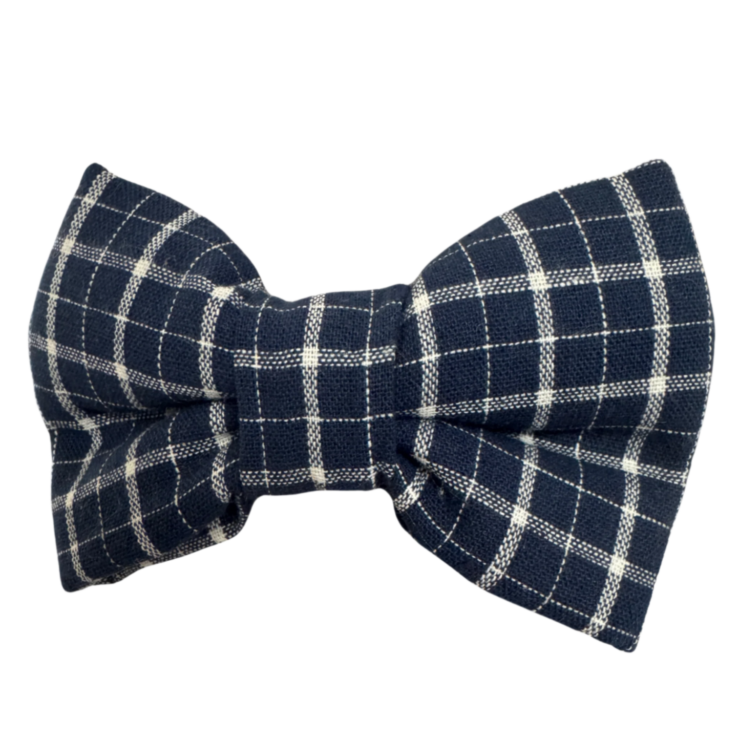 Blue and beige bow tie, Checked
