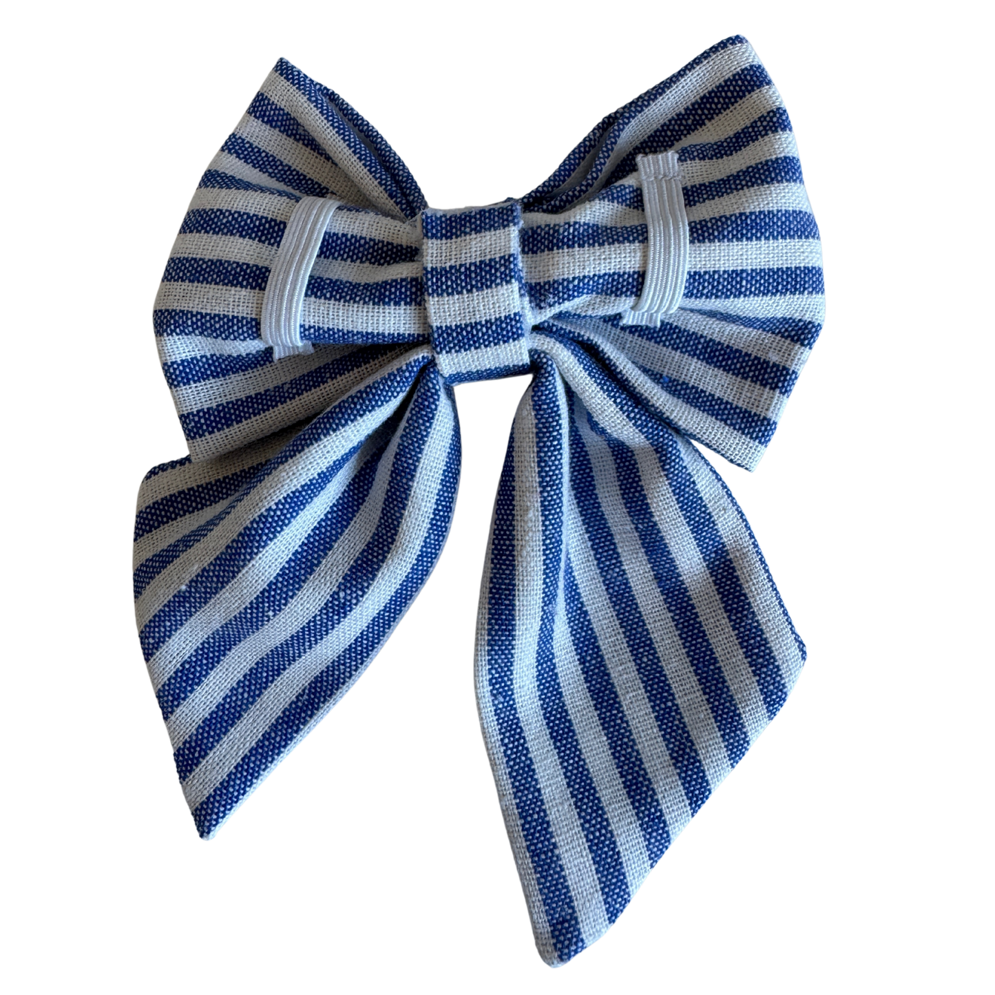 Blue and white sailor bow, Striped