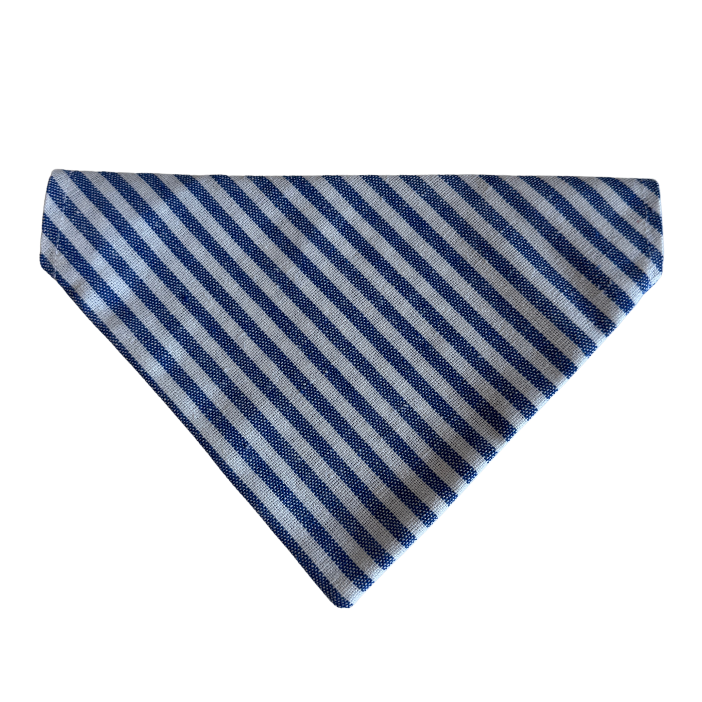Blue and white striped bandana, Linen