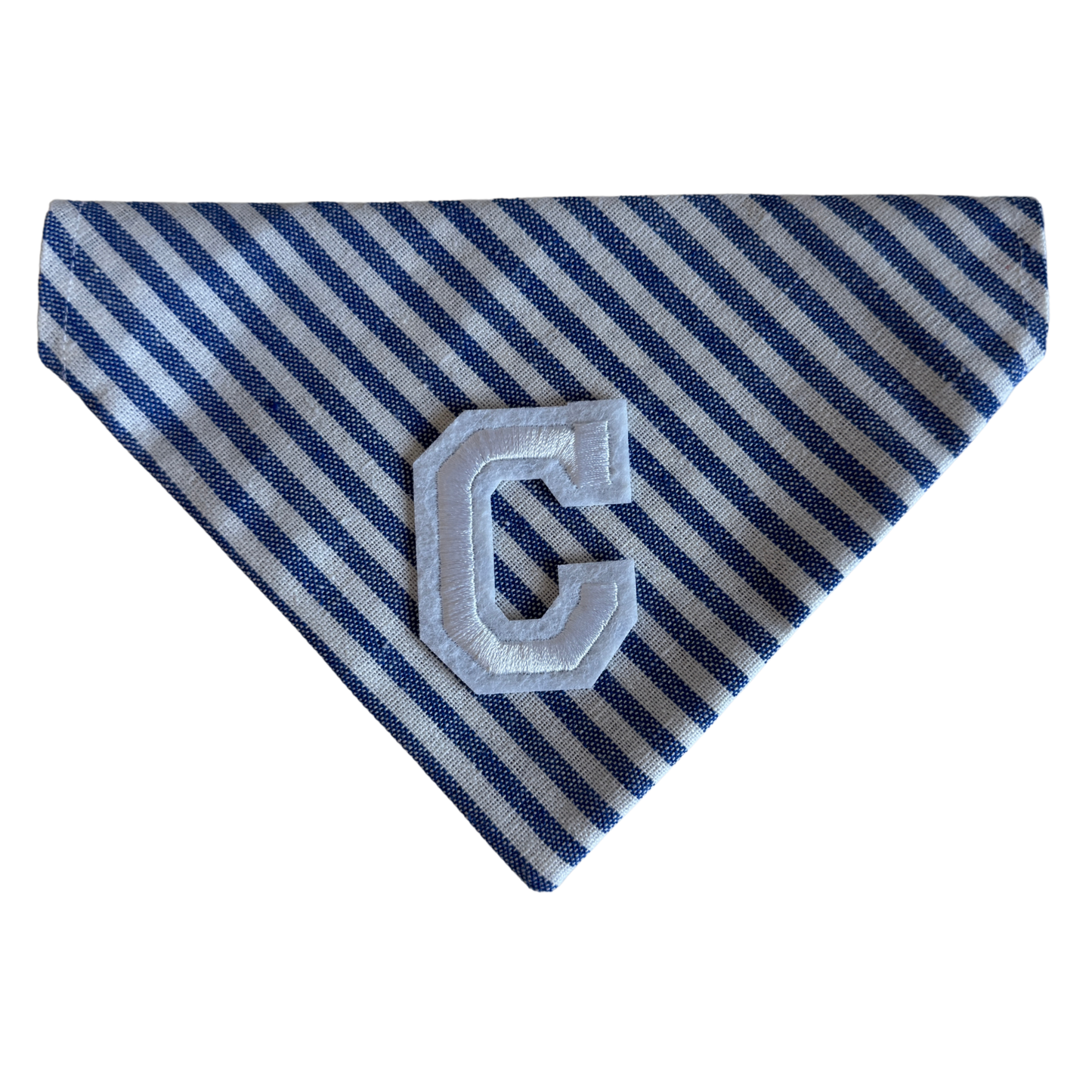 Blue and white striped bandana, Linen, Personalised