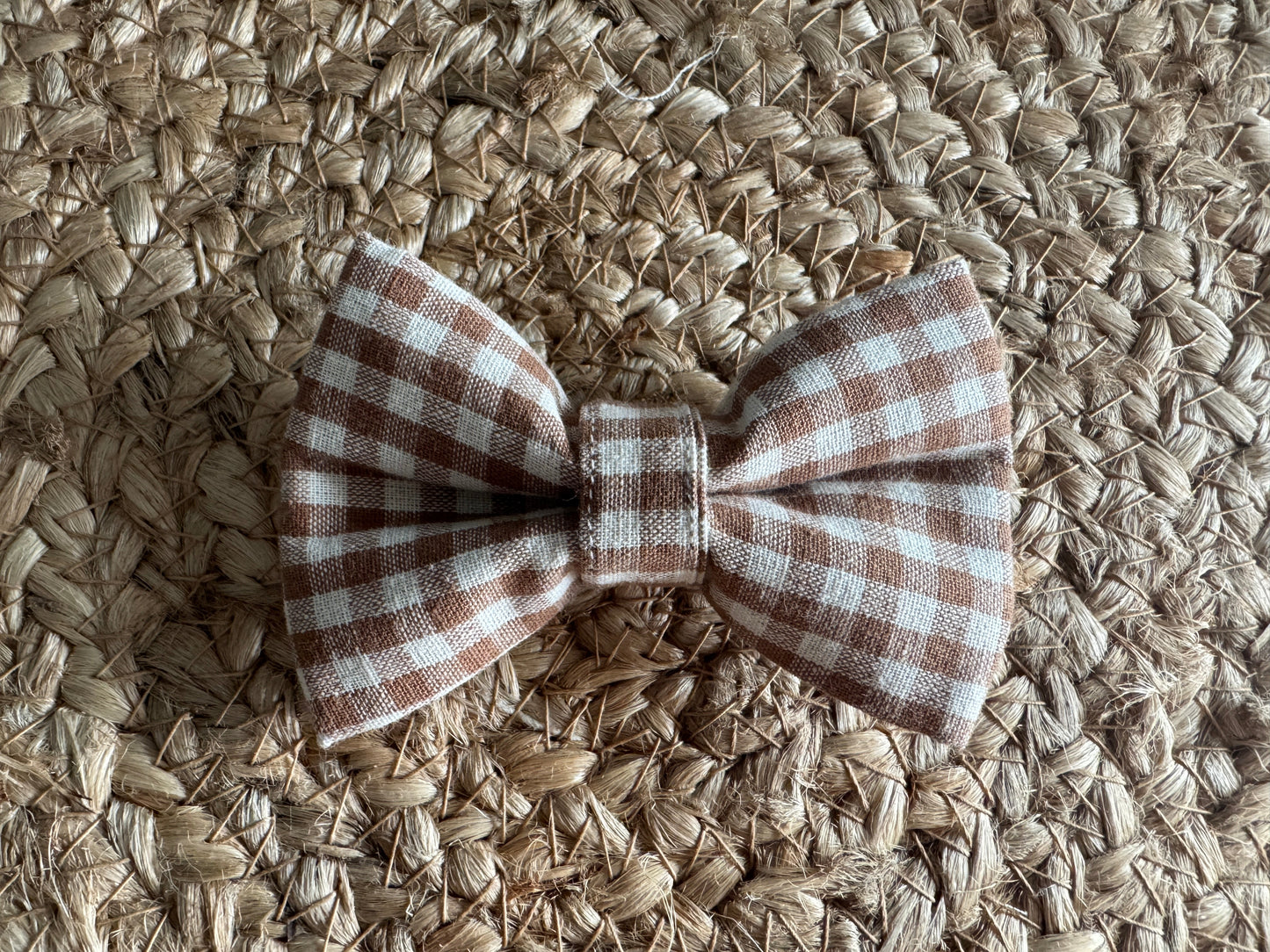 Bow, checked, brown