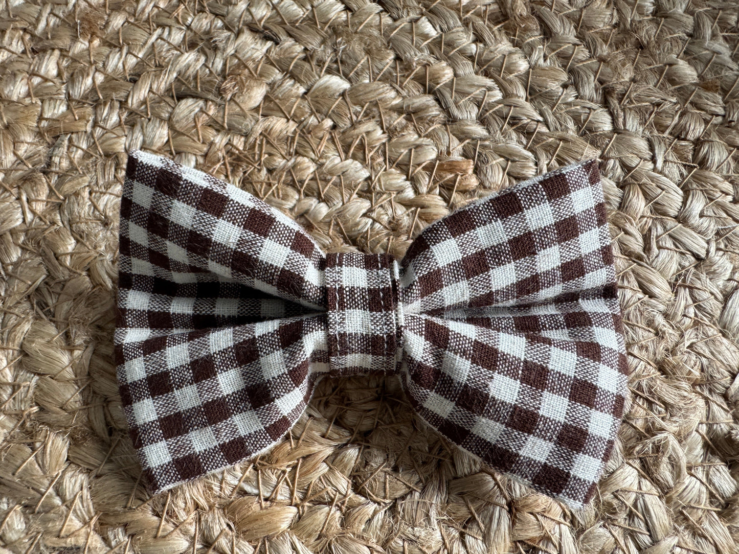 Bow, checked, dark brown