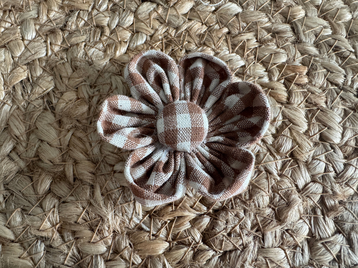 Collar Flower, Autumn Collection, Brown, Checked, Front