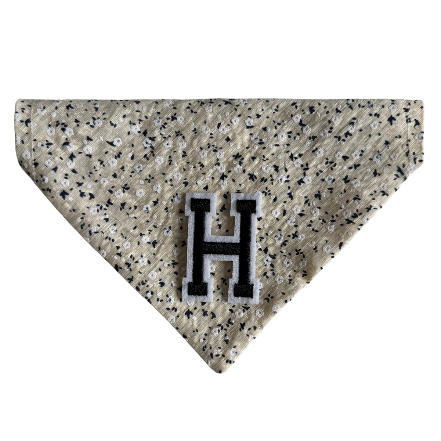 Creamy yellow bandana, Flowers, Personalised