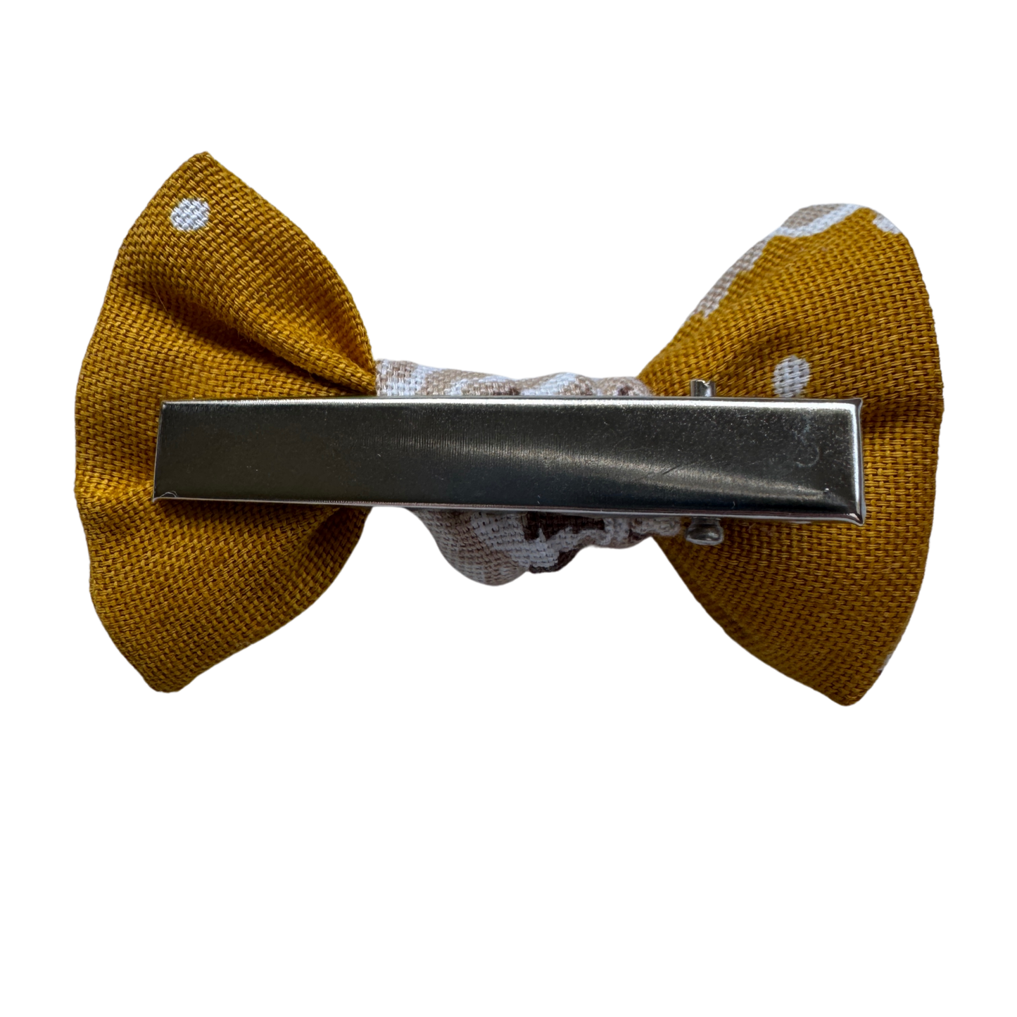 Dog hair clip, yellow and white floral