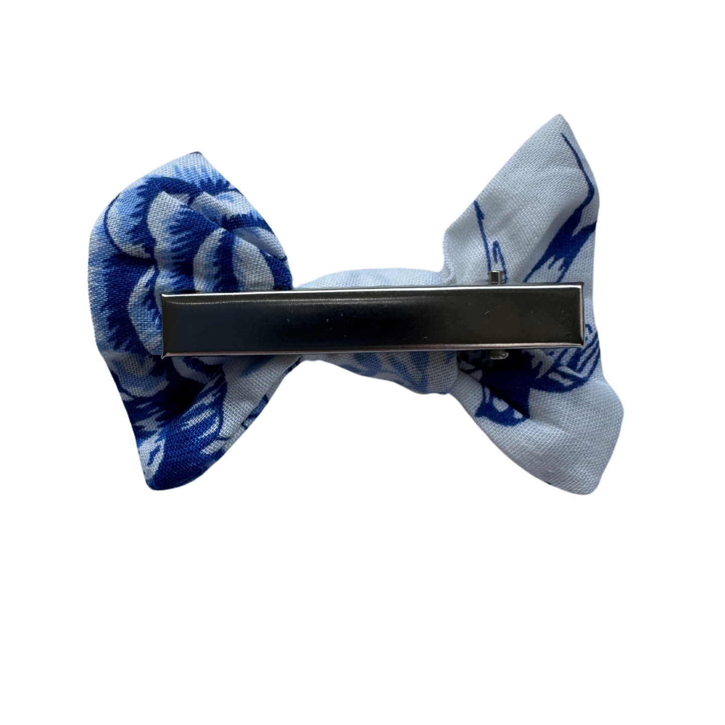 Dog hair clip, blue and white floral
