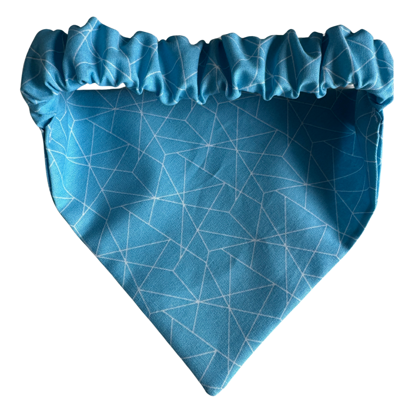 Elasticated turquoise bandana, Geometric