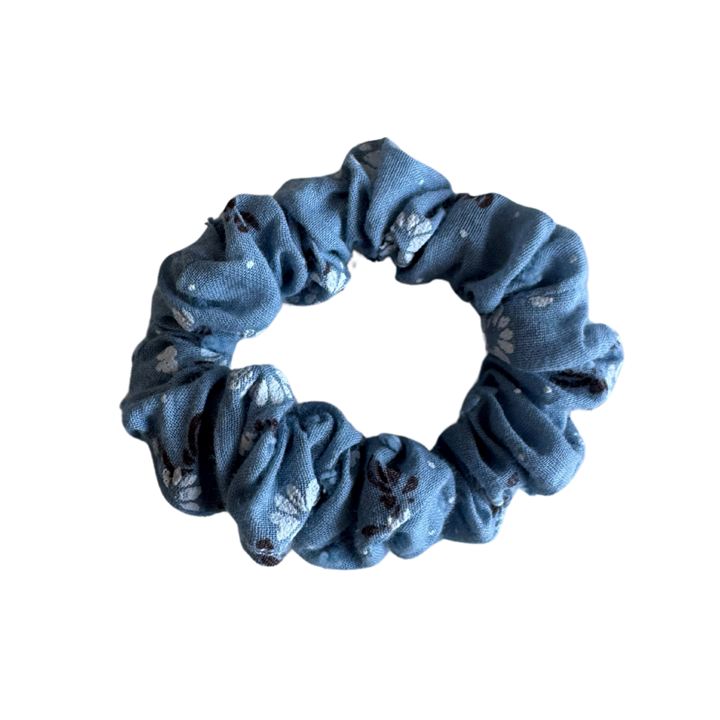 Blue grey scrunchie S, Flowers