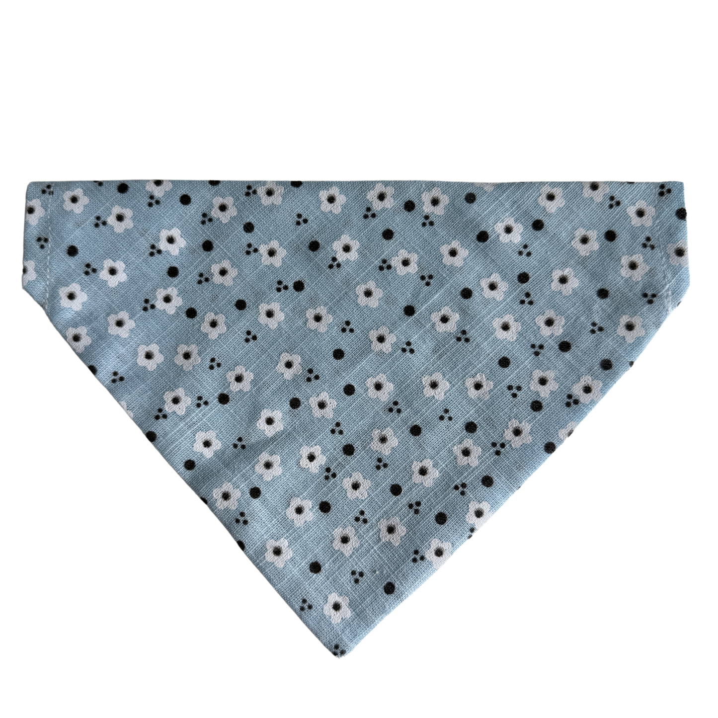 Light blue and white bandana, Flowers