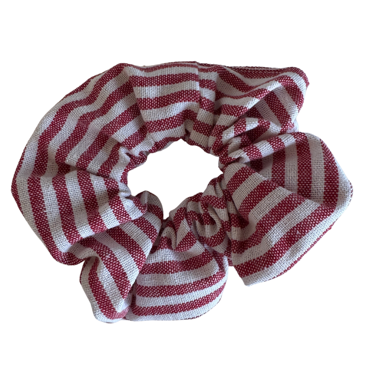 Red and white Scrunchie M, striped