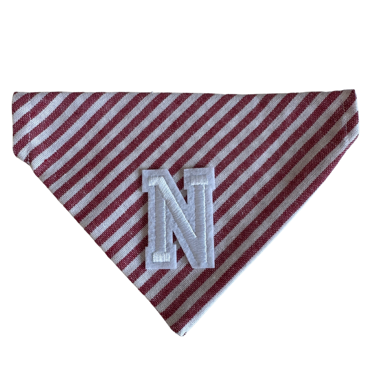 Red and white striped bandana, Linen, Personalised