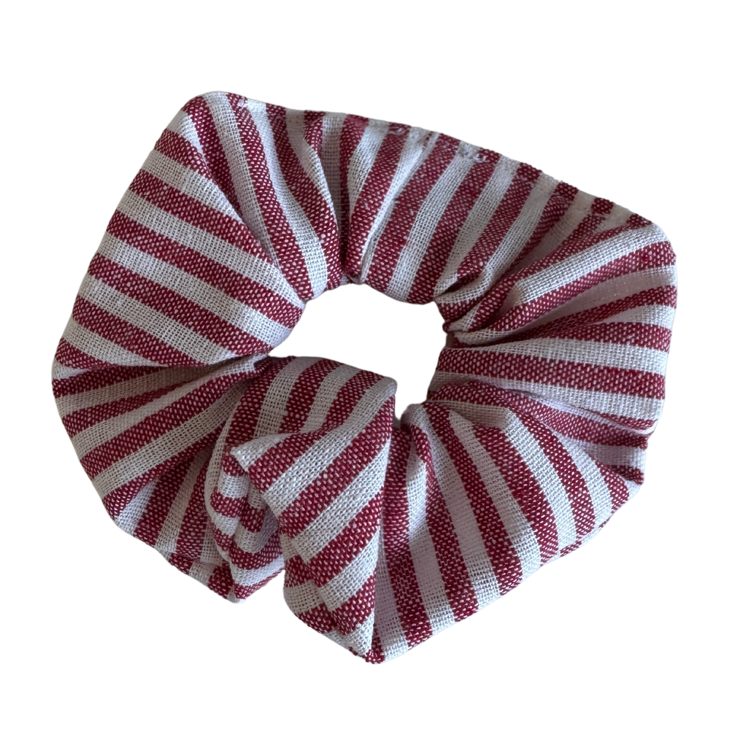 Red and white Scrunchie L, striped