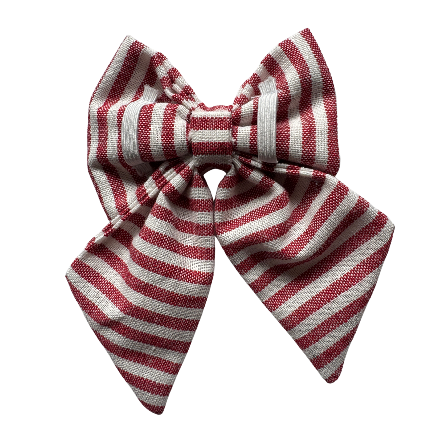 Red and white sailor bow, Striped