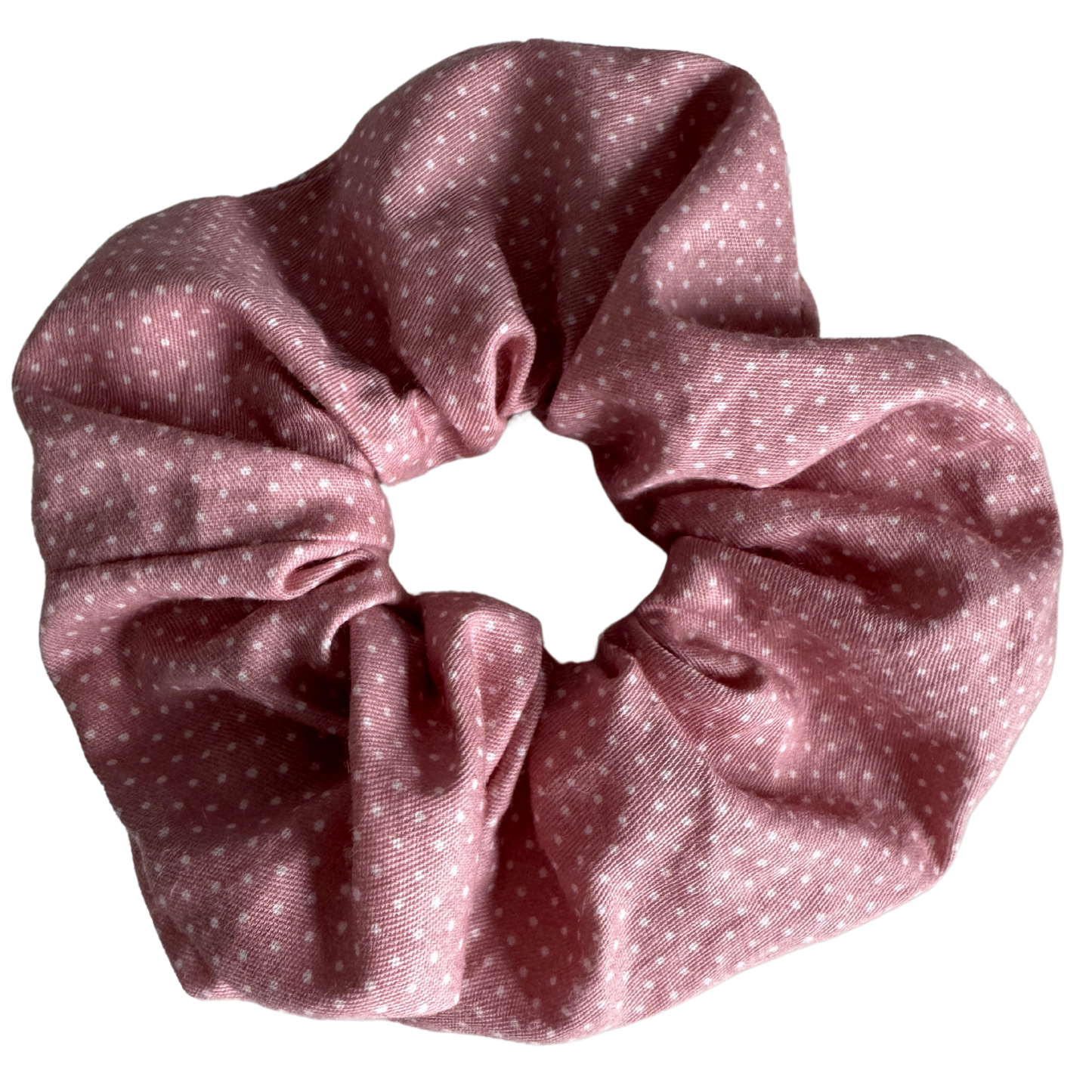 Pink and white scrunchie L, Polkadot
