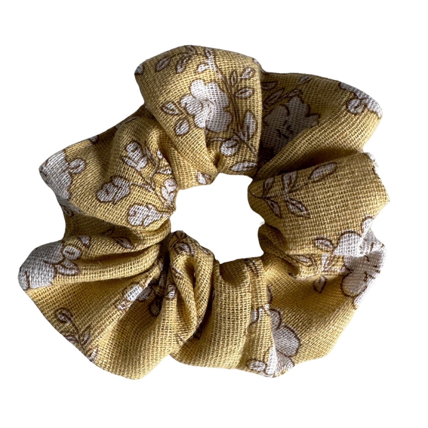 Yellow scrunchie M, Flowers