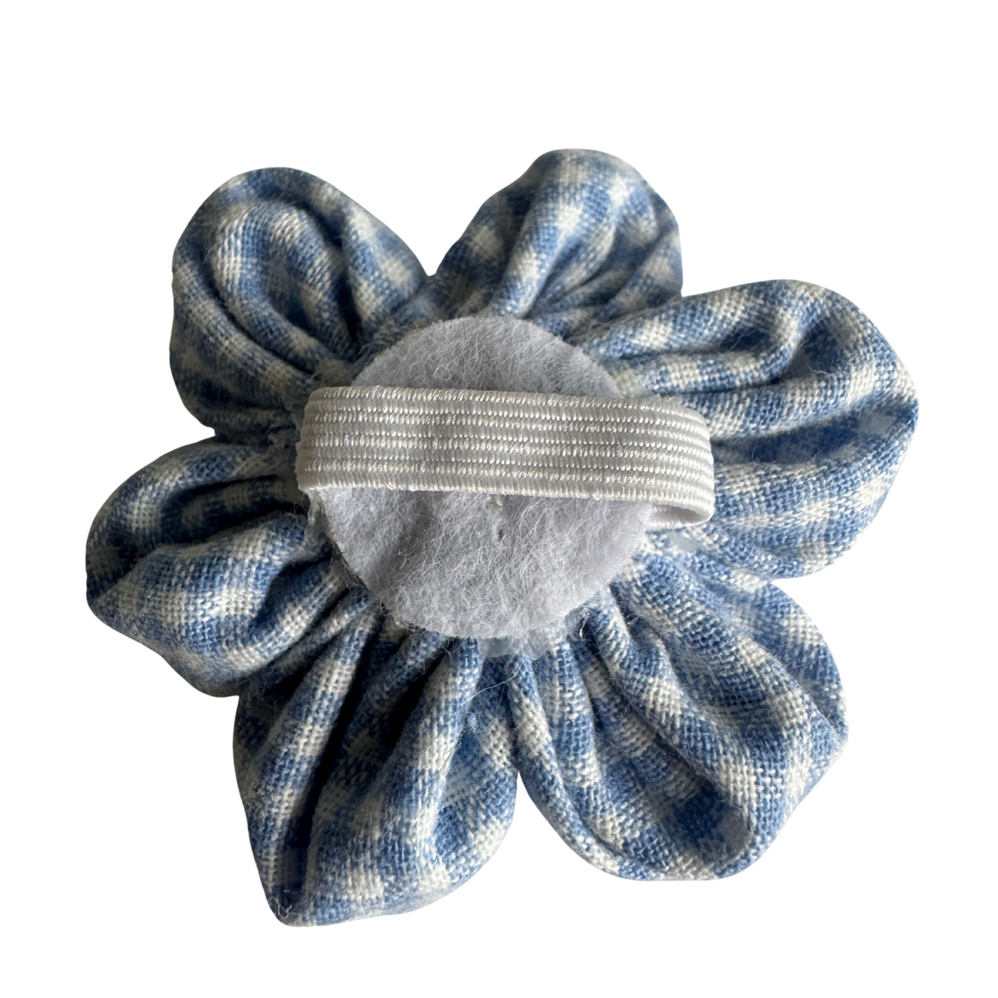 Collar flower, light blue gingham