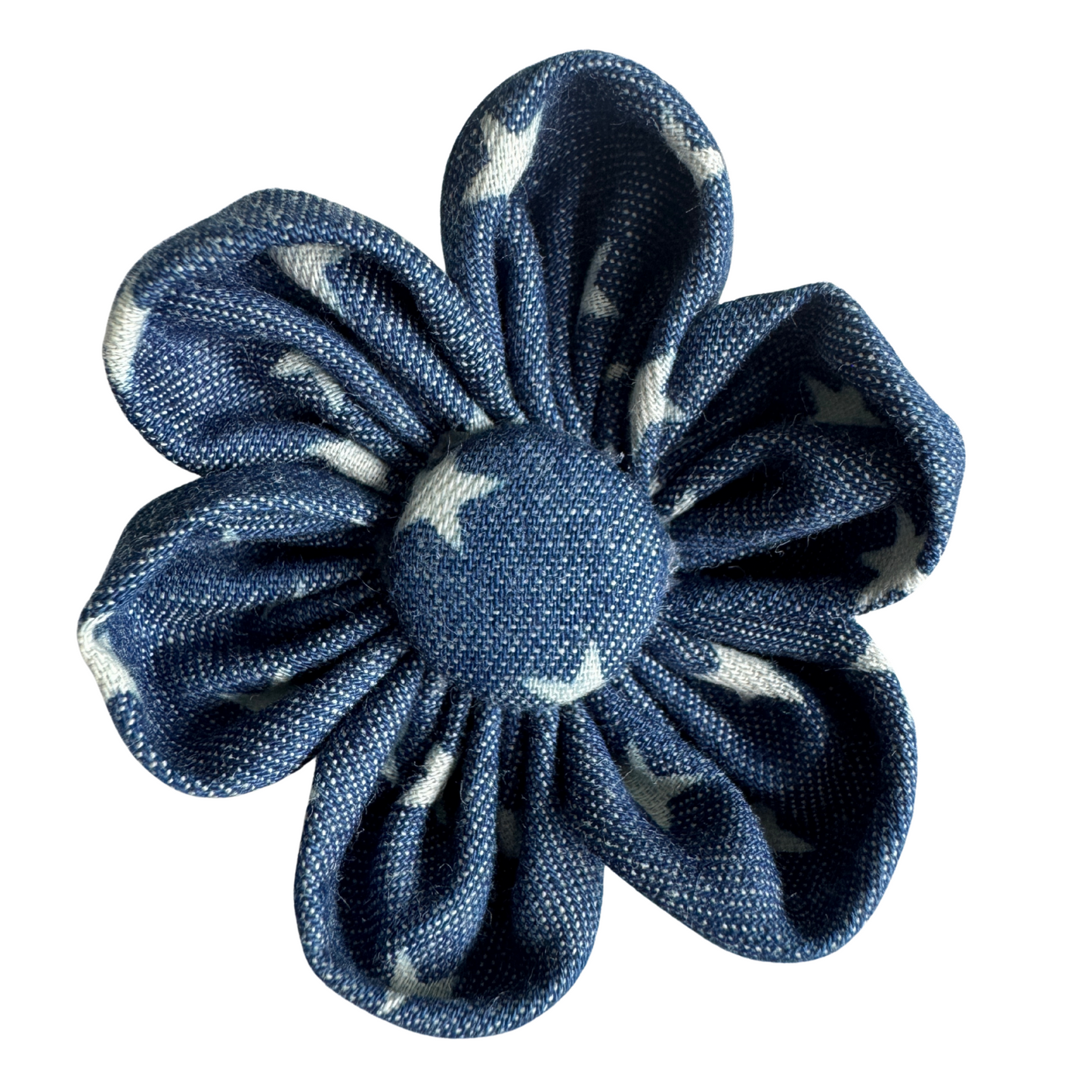 Collar flower, Denim with white stars