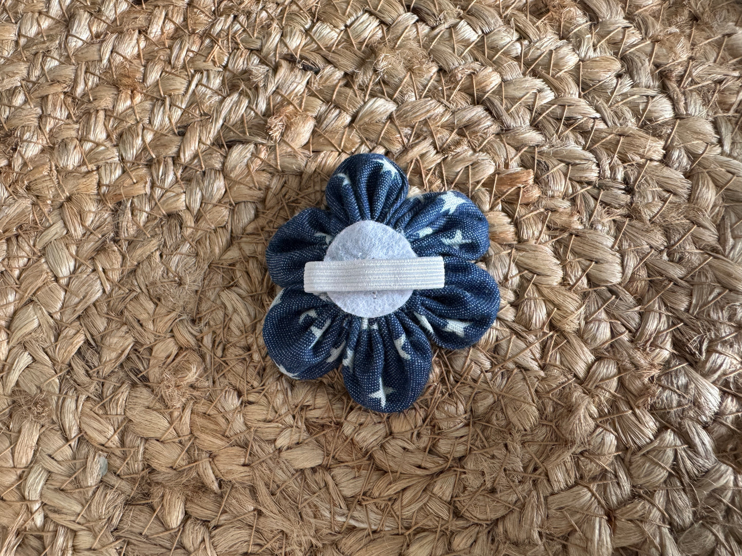 Collar flower, Denim with white stars