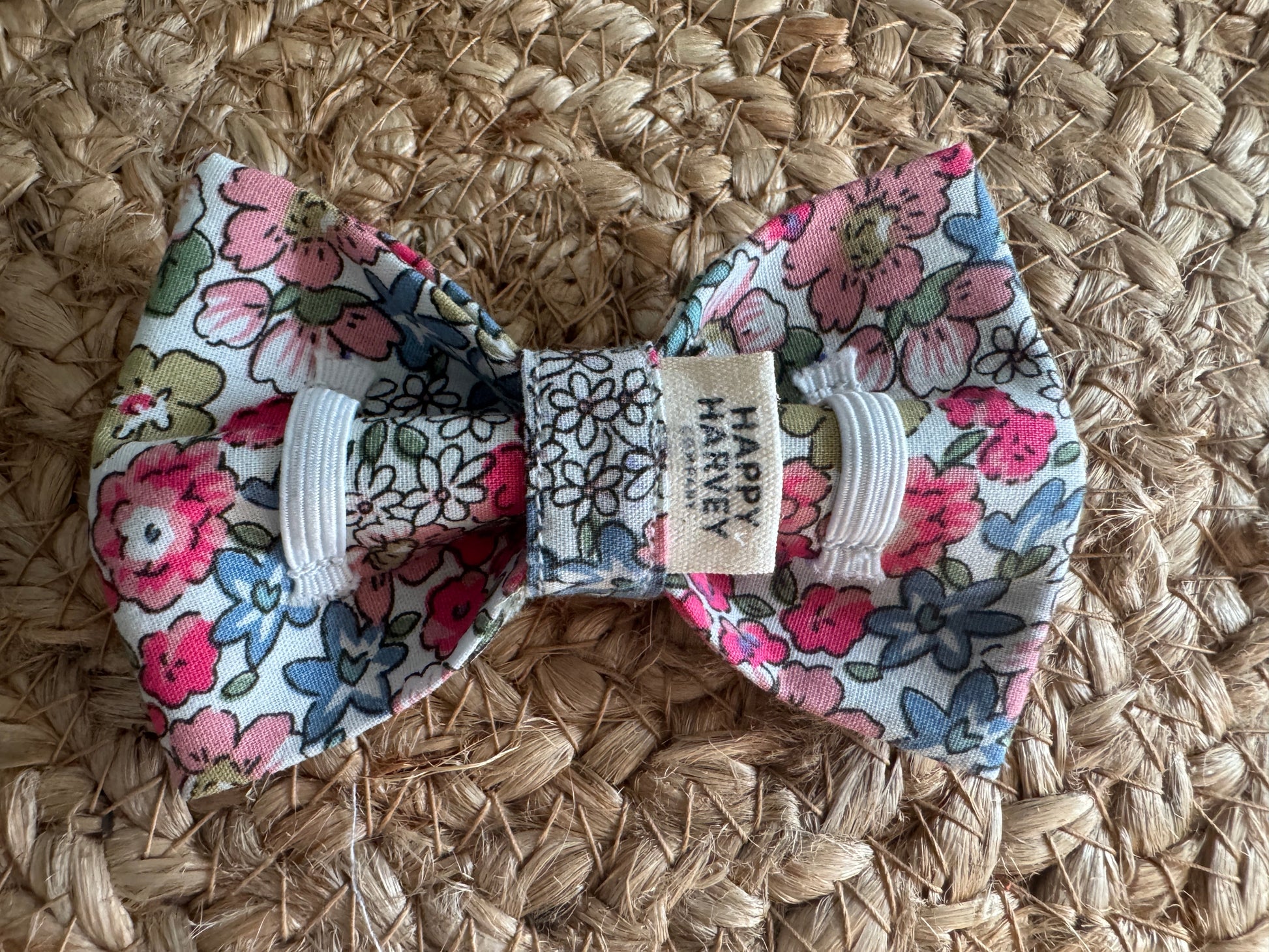 Bow, autumn flowers, pink, back