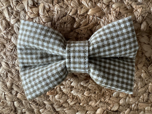 Bow, gingham, green
