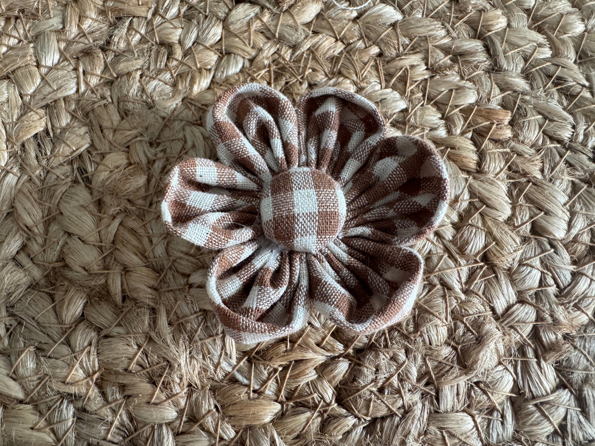 Collar Flower, Autumn Collection, Brown, Checked, Front