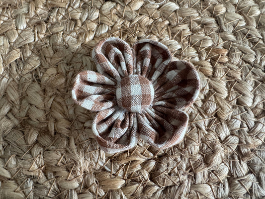 Collar Flower, Autumn Collection, Brown, Checked, Front