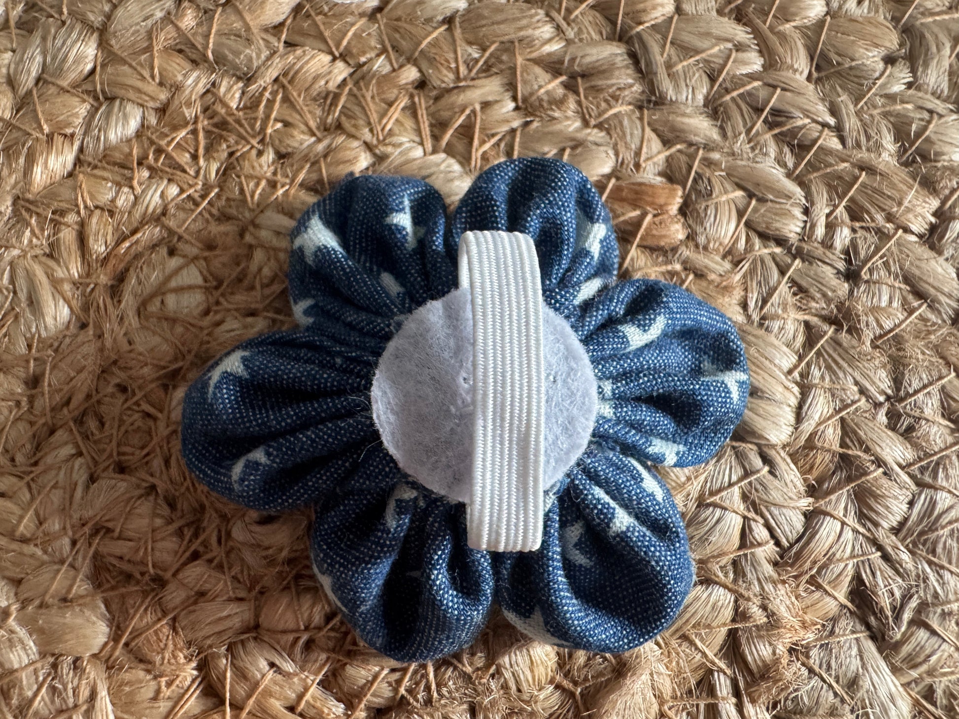 Collar flower, denim, white stars