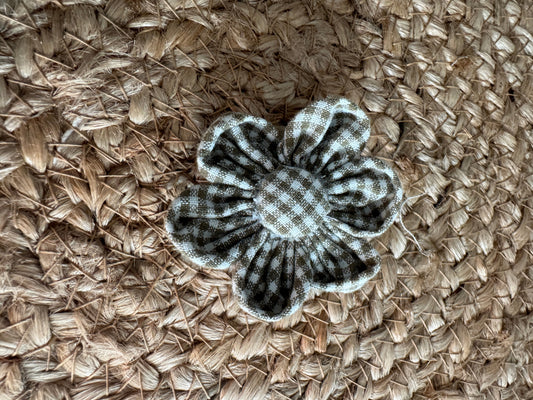 Collar flower, gingham, green