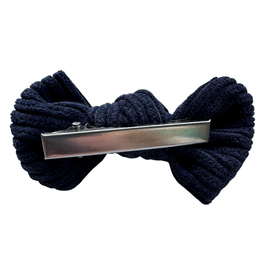 Dog hair clip, blue corduroy