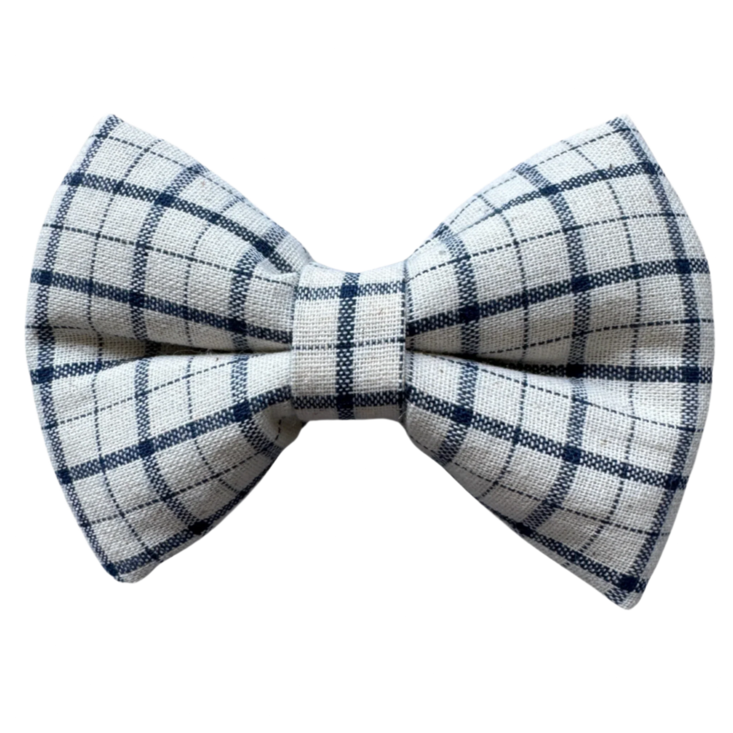 Beige and blue bow tie, Checked