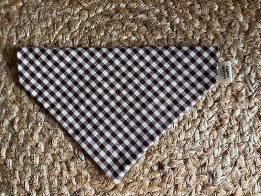 Bandana, checked, dark brown
