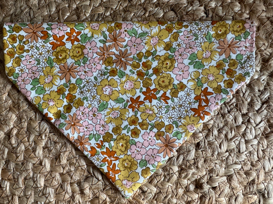 Bandana, autumn flowers, yellow