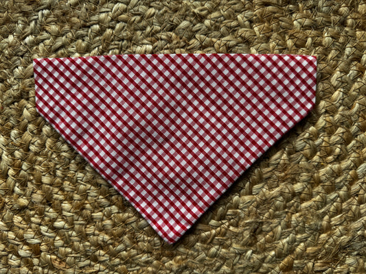 Christmas dog bandana, red gingham