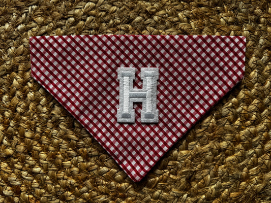 Personalised Christmas dog bandana, red gingham