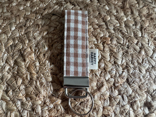 Keychain, checked, brown