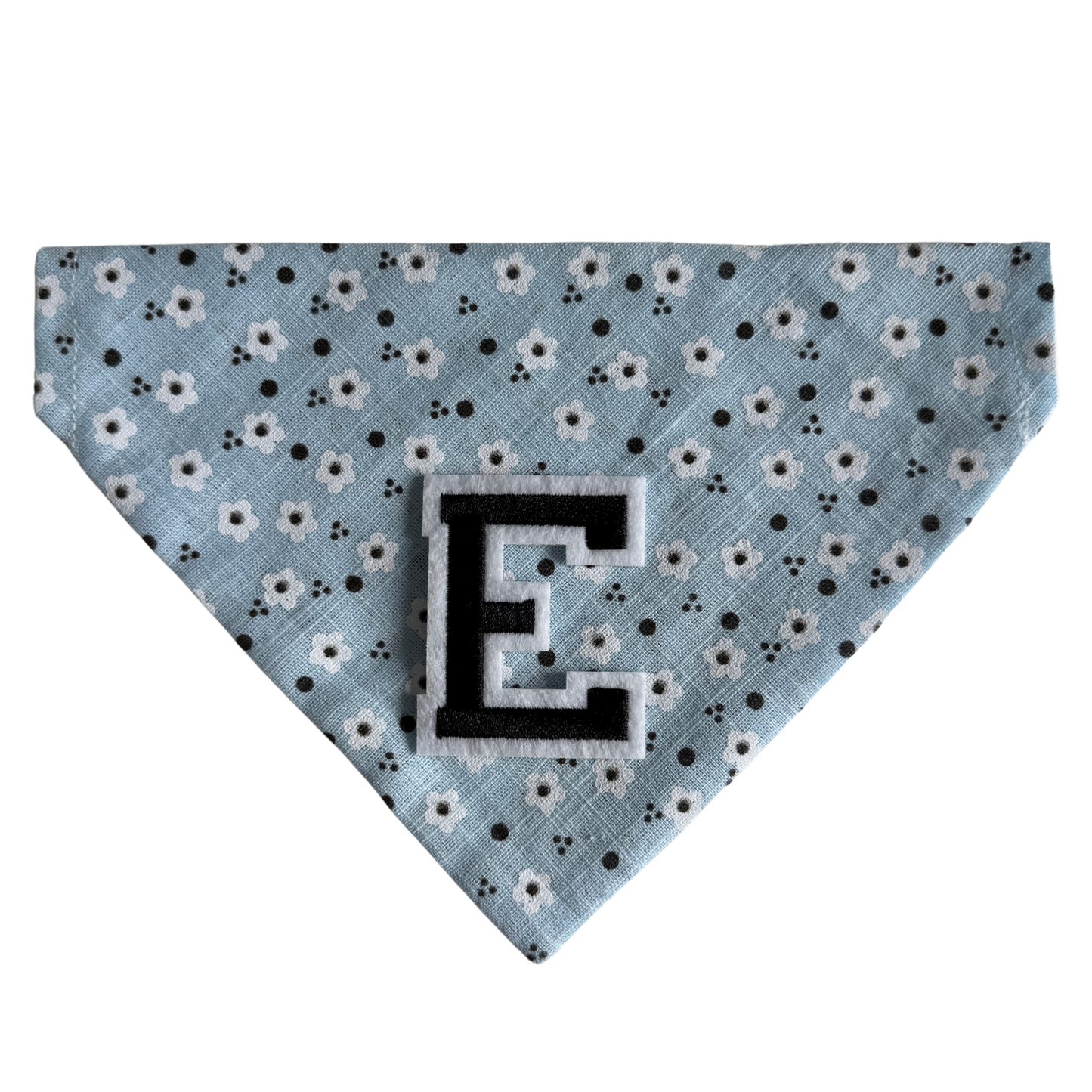 Light blue and white bandana, Flowers, Personalised