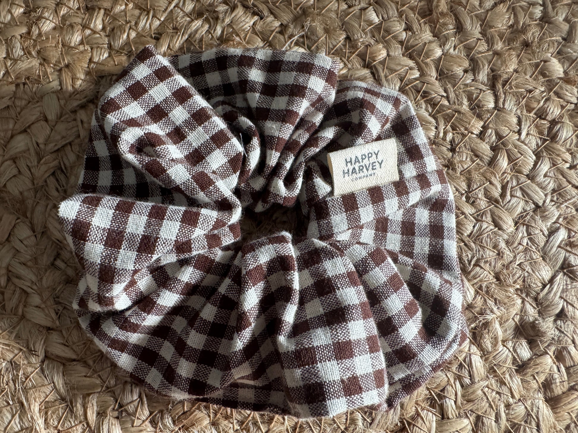 Scrunchie L, Checked, Brown