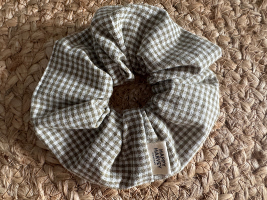 Scrunchie L, gingham, green