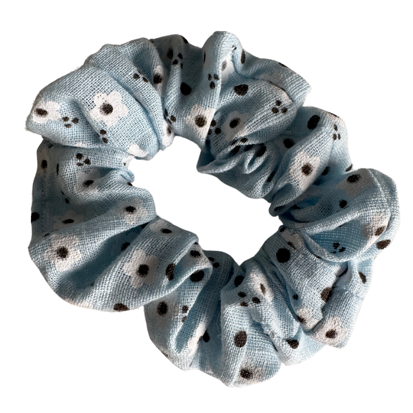 Light blue and white scrunchie S, Flowers